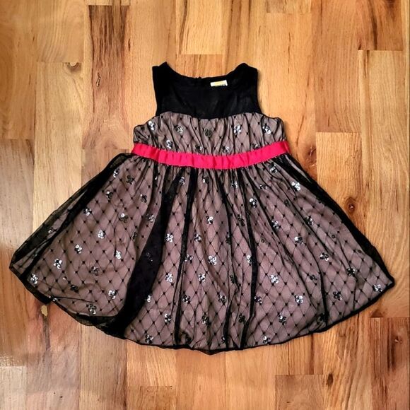 HTF Harajuku Mini Black Lace & Sequin Overlay Party Dress - Picture 5 of 8